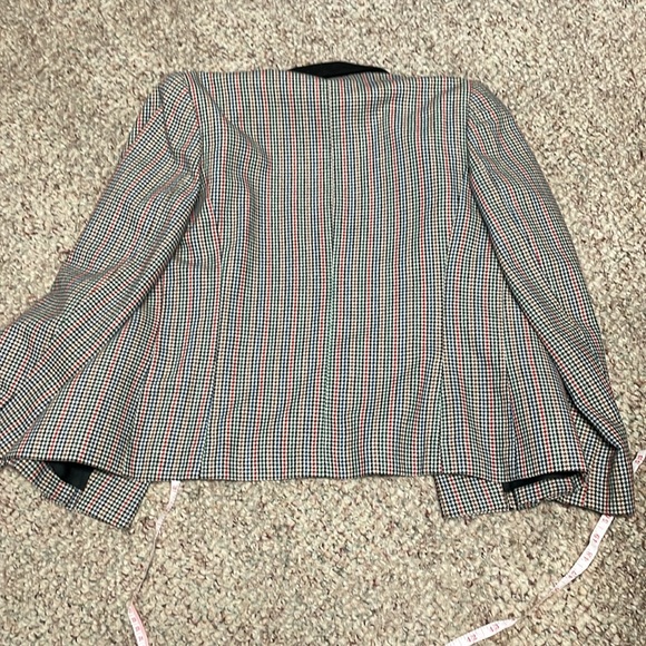 Vintage 80s wool plaid tailored blazer - Picture 10 of 10